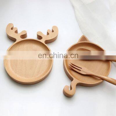 Custom Home Decorative Christmas Serving Tray Kitchen Mulfuntiction Food Dessert Bamboo Elk Plate