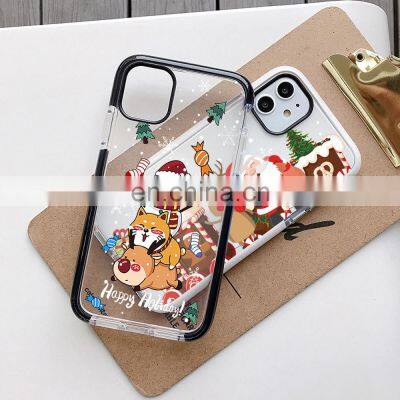 Wholesale Soft Cover TPU Phone case cartons cute Christmas deer mobile phone case for iPhone 12 /13ProMax