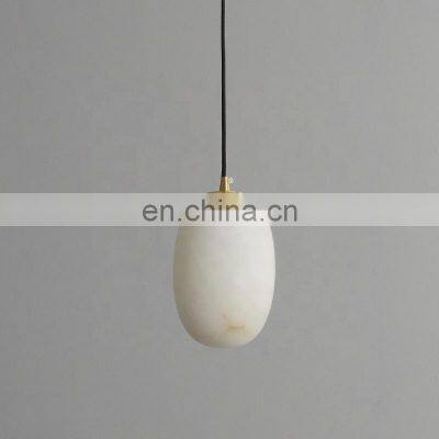 Modern Simple Hanging Lamp Kitchen Island Dining Table Alabaster Chandeliers for Restaurant photo-5