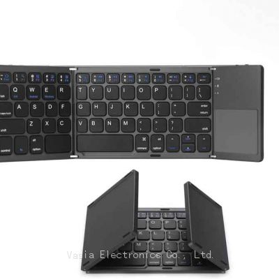 China Factory good quality Three Fold Foldable Wireless Mini Keyboard Slim Portable For Tablet For Phone