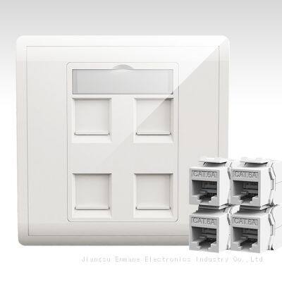 86 x 86 mm RJ45 Network Wall Faceplate Socket For Keystone photo-2