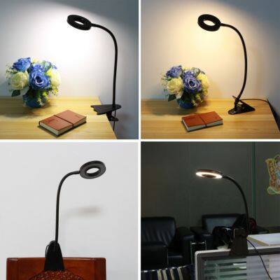 Dimmable Eye-Care Warm LED 360 Degree Flexible Gooseneck Clamp Led Reading Lamp Easy Clip on Reading Light for Headboard photo-5