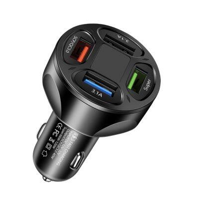 15W 4 Ports USB Car Charger Fast Charging PD Quick Charge 3.1 Car Phone Charger Adapter