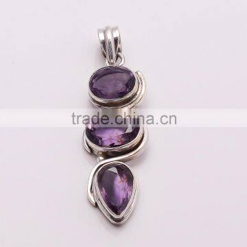 AFERICAN AMETHYST PENDANT JEWELRY 925 Sterling Silver Pendant, SILVER JEWELRY EXPORTER,SILVER JEWELRY WHOLESALE,FINE SILVER