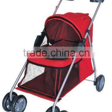 red 4wheels pet dog cat stroller/trolley