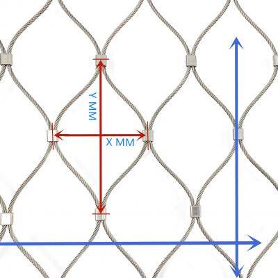 AISI304 Stainless Steel Wire Bird Cage Diamond Ferrule Rope Mesh 25*40 Mesh Size Black Finish for Zoo Enclosures Factory Cutting