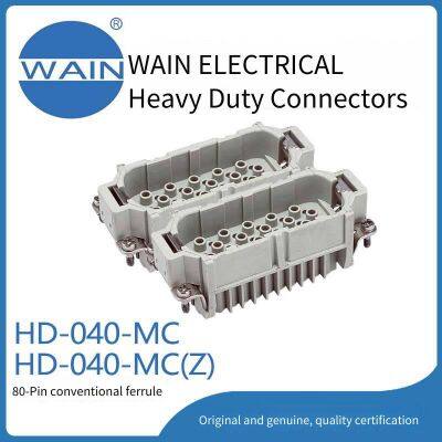 wain усиленный разъем hd-040-mc(z) с 80 контактами, вставка сверхвысокой плотности, прямоугольный разъем, авиационный штепсельный разъем