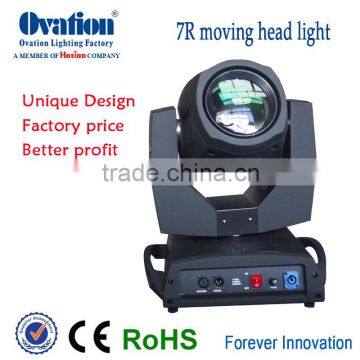 7R 230W beam light 17 gobos+white 14 colors+white 8 facet prism DMX/Auto Pan:Unlimited Tilt:270 degree