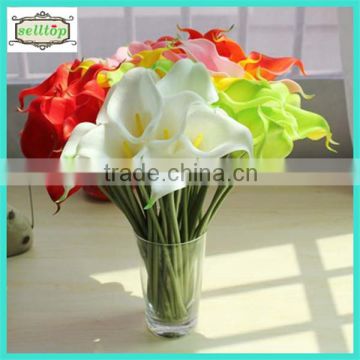 35cm pu calla real touch white calla lily