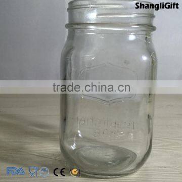 450ml Clear Square Glass Storage Jar/glass Mason Jar photo-3
