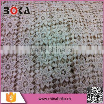 2015 BOKA Offwhite Flower Pattern Lace Cotton Fabric Factory Direct Sales Trimming Water Soluble Lace Fabric