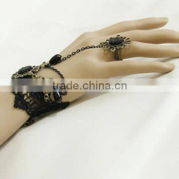 Vintage Style Black Lace Bracelet and Connecting Ring photo-5