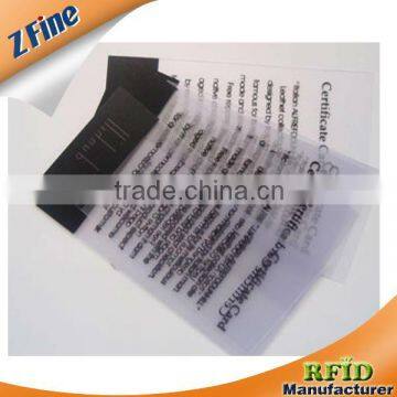 HOT!!!!plastic transparent visiting card /transparent busniess card made in ShenZhen