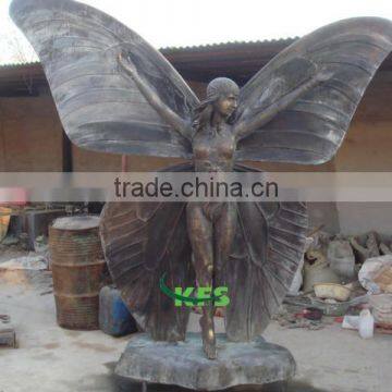 Bronze antique butterfly angel statue