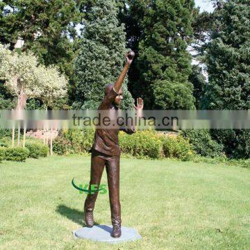 Bronze outdoor sculpture of Bowler