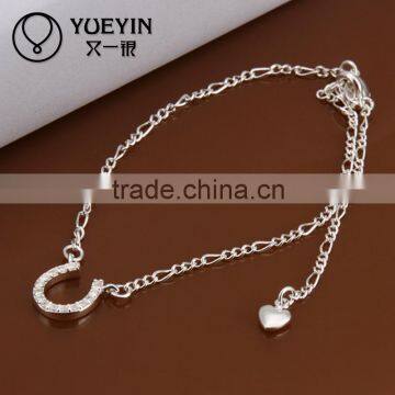 2014 free body jewelry sample silver slim chain anklet jewelry