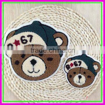 2pcs/Lot Fashion Sample Trial Order Sew-on Cheap Bear OEM ODM Kids Clothing 3D ebroideried Patches