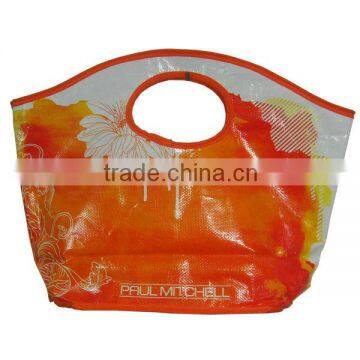 die cut handle ,PP woven lamination shopping bag,pp woven tote bag