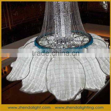 Huge Flower Crystal Pendant Light for High Ceiling Decoration photo-2