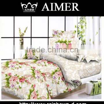 wholesale 100% polyester microfiber fabric for queen size beautiful flower bedding set