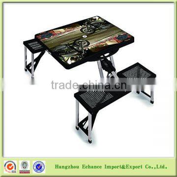 OEM Printing on the table/thick ABS plastic table and aluminum legs folding picnic table