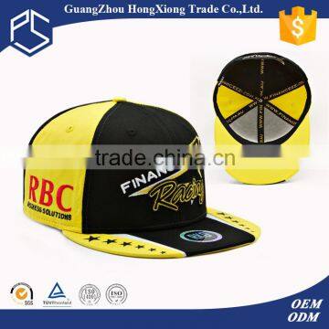 Cheap Custom Racing Embroidery Flat Brim Snapback Cap