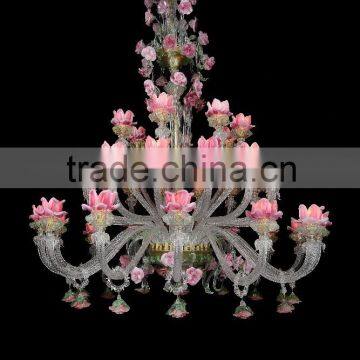 2015 flower cake multi-layer glass chandelier pendant lamp for decoration