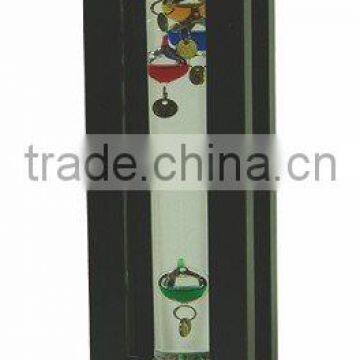 Galileo Thermometer with Wooden Frame Black