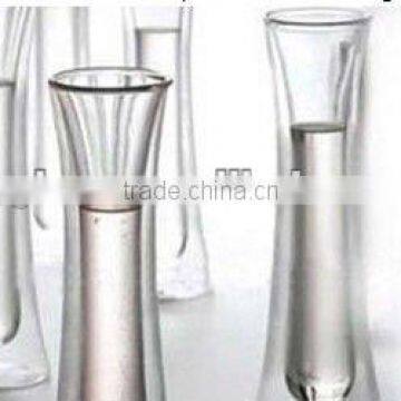 thin and tall borosilicate double wall glass vase