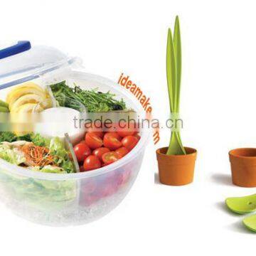 6L Plastic Salad Container With Lid, Colander,dip Bowl and Cover photo-2