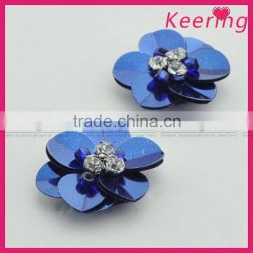 Summer fashion flowers cloth patches in dark blue