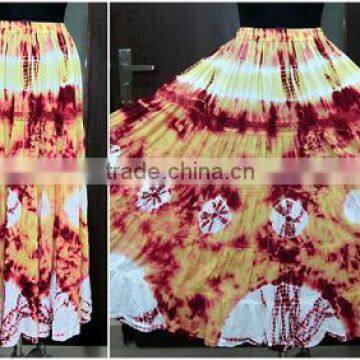 Handmade tie dyed cotton skirt