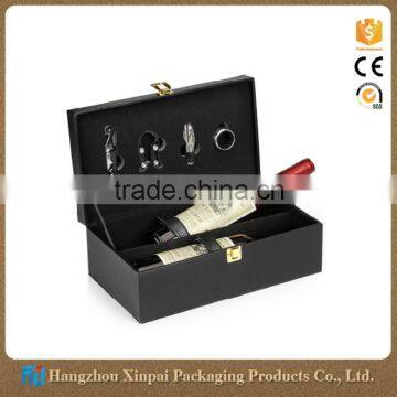 Wholesale Custom 2 Bottle Leather Wine Gift Box With Wine Handles