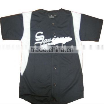 Team Baseball Full Buttons Jersey Navy with White Inserts