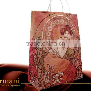 CARMANI Decorated paper bag with ALFONS MUCHA