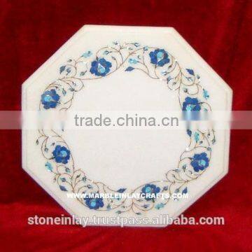 Octagonal White Marble Dining Table Top