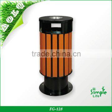 Wood-like Covering Trash Barrel