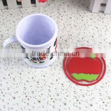 Plastic Soft Pvc Apple Shape Coaster photo-2