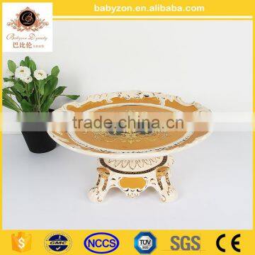 2016 taobao best selling Hand Made classic 12" art ceramic plate with gold