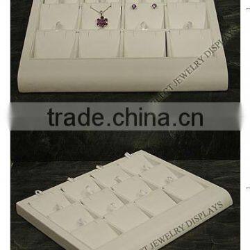 White Leather 12 Pendant Tray Jewelry Display