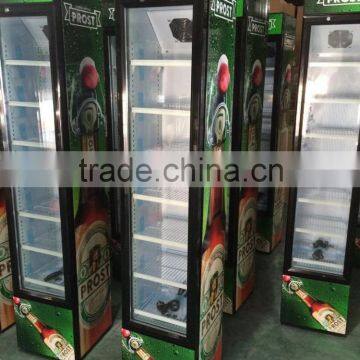 105L Upright display showcase, freezer for drink and beer ,Single door Supermaket soft drinks freezer showcase