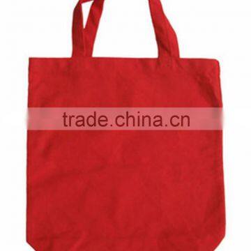 Red Cotton Shopping Tote Bag Natural Color Customized Size Fold-able Promotional Gift