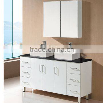 White lacquer modern white free standing bathroom cabinets white