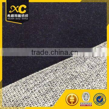 Black knitting cotton spandex twill french terry fabric