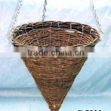 Cone Wicker Hanging Basket