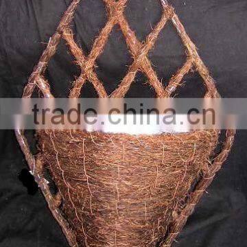 Garden Rustic Rattan Lattice Wall Basket