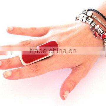 2014 New Design Handmake Fashion Big Lipstick Red Glass Ring HR017