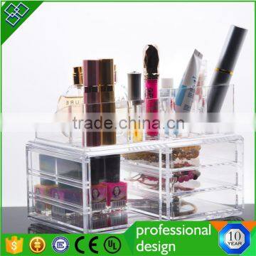 Hot Sale Clear Makeup Organizer Storage Case Drawers Cosmetic Organizer Jewelry Storage Acrylic Cabinet Box