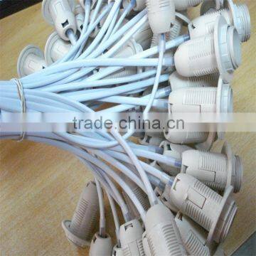 E14 CE plastic lamp holder with ring with 0.75MM2 cable 25CM