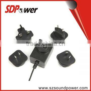 for sale! changable plugs, AU, EU,UK,US 4 plugs switching power adapter 5V 2A with CE UL SAA FCC Rohs Certification